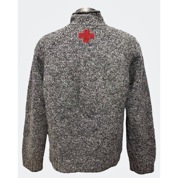 Vintage Abercrombie Wool Mock Neck Sweater XL Red Cross Outdoor Knit - Picture 5 of 13